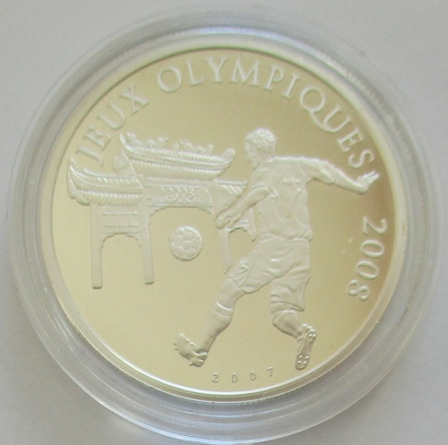 Ivory Coast 1000 Francs 2007 Olympics Beijing Football Silver