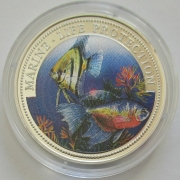 Liberia 5 Dollars 1996 Marine Life Protection Skalar & Kampffisch