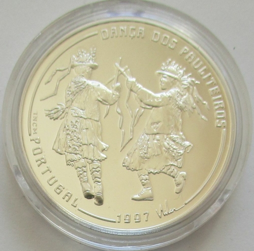 Portugal 1000 Escudos 1997 Ibero-America Dances Pauliteiros Silver Proof