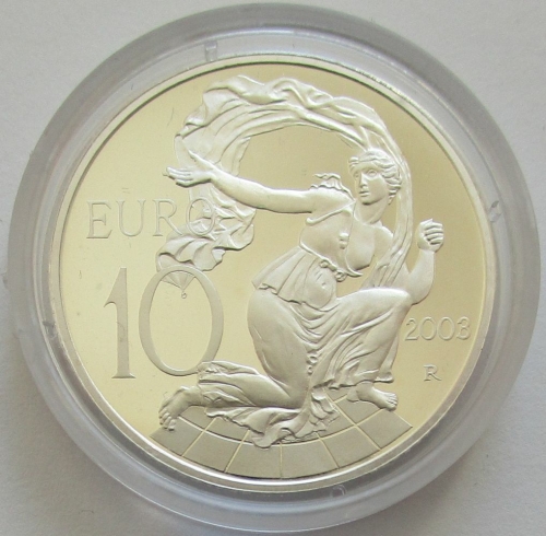 Italy 10 Euro 2003 1 Year Monetary Union Silver Proof