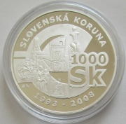 Slowakei 1000 Korun 2008 Europastern Abschied von der Krone
