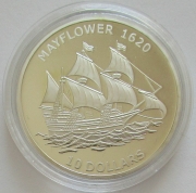 Kiribati 10 Dollars 2011 Ships Mayflower Silver