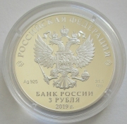 Russia 3 Roubles 2019 100 Years Gerasimov Institute of...