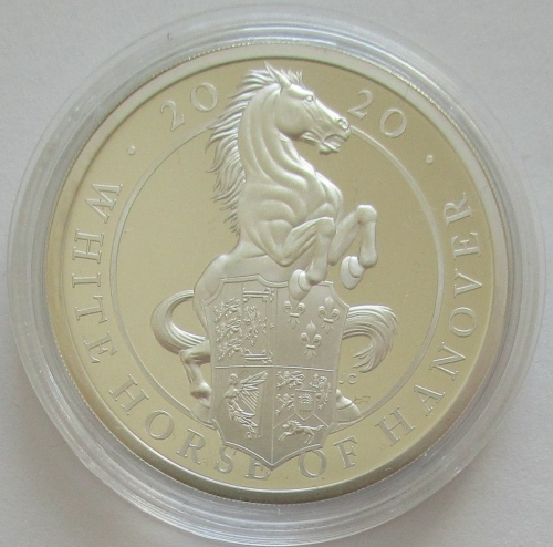 United Kingdom 2 Pounds 2020 Queens Beasts White Horse of Hanover 1 Oz Silver Proof