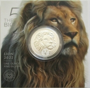 South Africa 5 Rand 2022 Big Five II Lion 1 Oz Silver