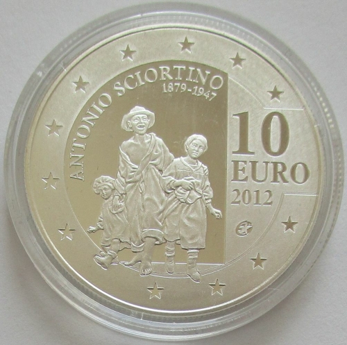 Malta 10 Euro 2012 Eurostar Antonio Sciortino Silver