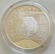 Latvia 1 Lats 2008 Hansa Cities Limbaži / Lemsal Silver