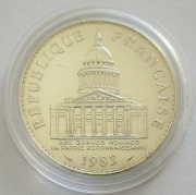 France 100 Francs 1983 Pantheon Silver