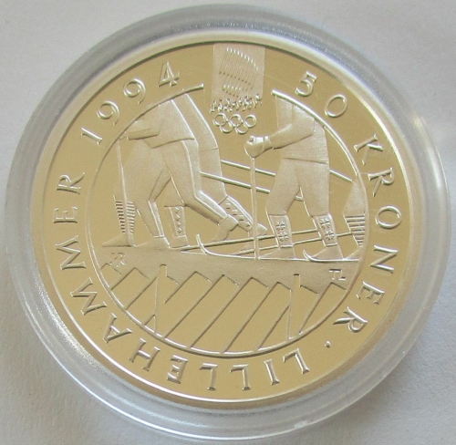 Norwegen 50 Kroner 1993 Olympia Lillehammer Skilanglauf