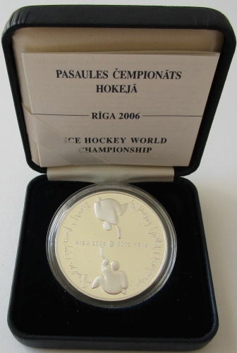 Latvia 1 Lats 2005 Hockey World Championships in Riga Silver