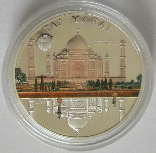 Mongolia 500 Togrog 2008 New Seven Wonders Taj Mahal Silver