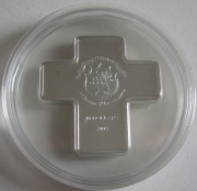 Liberia 10 Dollars 2005 Pope John Paul II Cross Silver