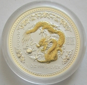 Australien 1 Dollar 2000 Lunar I Drache Gilded