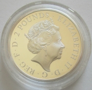 Großbritannien 2 Pounds 2019 Queens Beasts Falcon of the Plantagenets PP