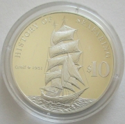 Nauru 10 Dollars 2008 Ships Greif Silver