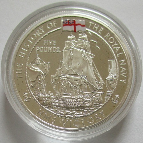 Jersey 5 Pounds 2006 Royal Navy HMS Victory Silver