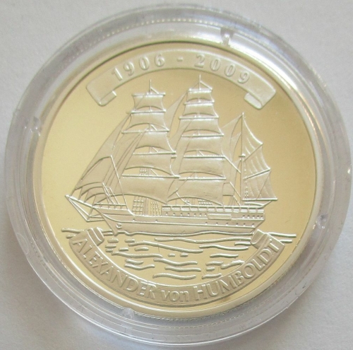 Congo 1000 Francs 2009 Ships Alexander von Humboldt Silver