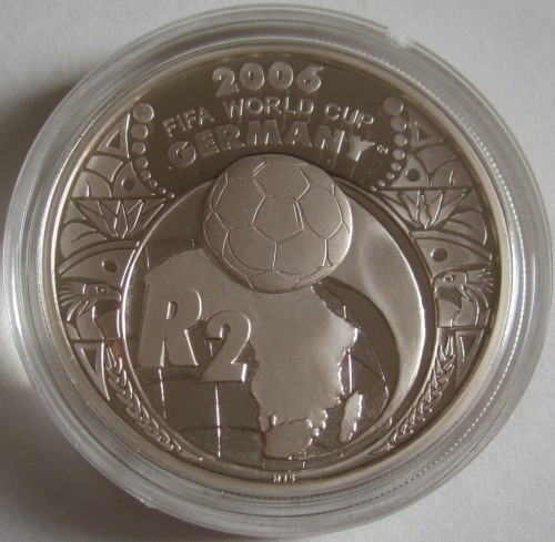 South Africa 2 Rand 2005 Football World Cup in Germany 1 Oz Silver