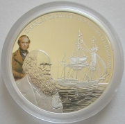 Tuvalu 1 Dollar 2009 Charles Darwin HMS Beagle 1 Oz Silver