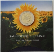 Lettland 2 Euro 2023 Sonnenblume für die Ukraine BU