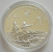 Meixco 5 Pesos 1999 50 Years UNICEF 1 Oz Silver