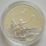 Meixco 5 Pesos 1999 UNICEF 1 Oz Silver