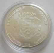 Congo 5000 Francs 2016 African Lion 1 Oz Silver