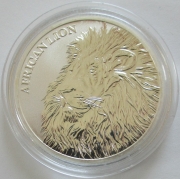 Chad 5000 Francs 2018 African Lion 1 Oz Silver