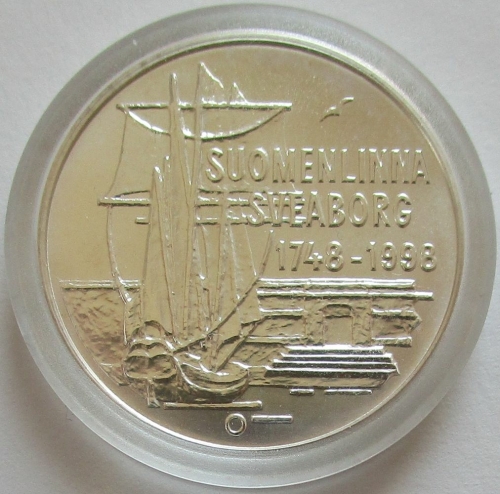 Finland 100 Markkaa 1998 250 Years Suomenlinna Silver BU