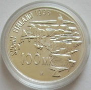 Finland 100 Markkaa 1998 250 Years Suomenlinna Silver BU