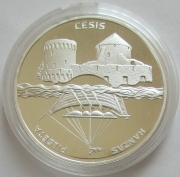 Latvia 1 Lats 2001 Hansa Cities Cesis / Wenden Silver