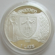 Lettland 1 Lats 2001 Hansestädte Cēsis / Wenden