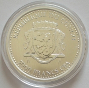 Congo 5000 Francs 2015 Silverback Gorilla 1 Oz Silver