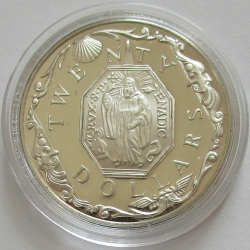 British Virgin Islands 20 Dollars 1985 Lost Treasures Locket Silver