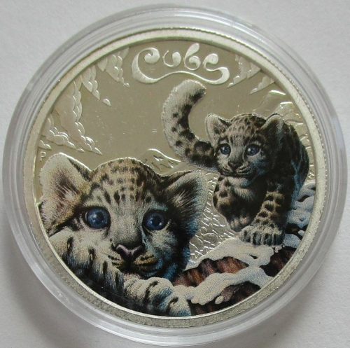 Tuvalu 50 Cents 2016 Cubs Snow Leopard 1/2 Oz Silver