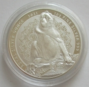 Gibraltar 5 Pounds 2021 Silver Royal Barbary Macaque...