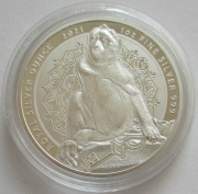 Gibraltar 2 Pounds 2021 Silver Royal Berberaffe F15 Privy