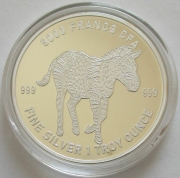 Chad 5000 Francs 2022 Mandala Zebra 1 Oz Silver