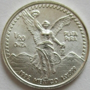 Mexico Libertad 1/20 Oz Silver 1992