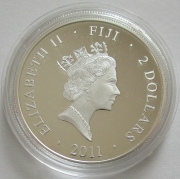 Fiji 2 Dollars 2011 Greek Mythology Apollo Silver