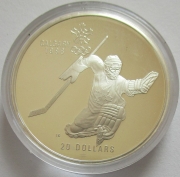 Canada 20 Dollars 1986 Olympics Calgary Ice Hockey 1 Oz Silver