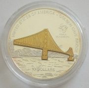 Cook Islands 10 Dollars 2008 World Monuments Golden Gate...