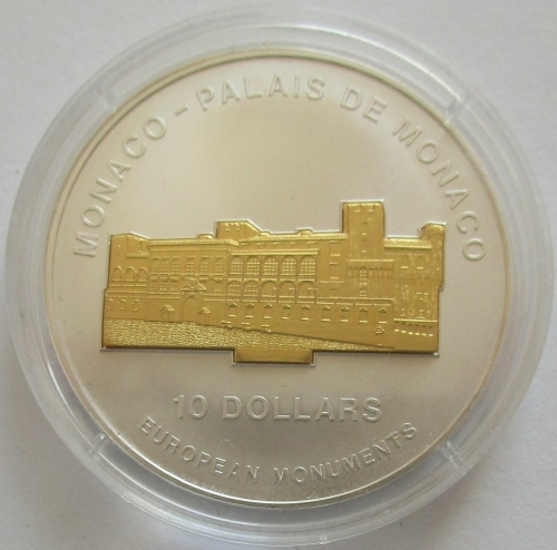 Nauru 10 Dollars 2004 European Monuments Princes Palace of Monaco 1 Oz Silver