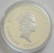 Tuvalu 1 Dollar 2010 Working Dogs Labrador Retriever 1 Oz Silver