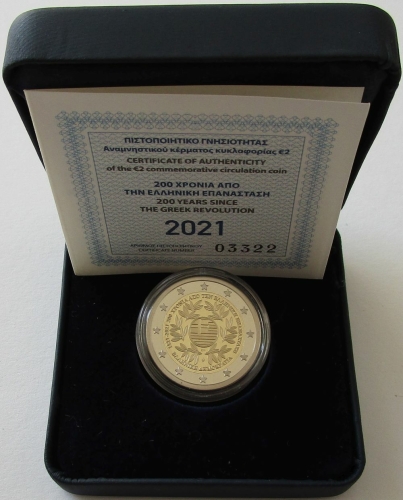 Greece 2 Euro 2021 200 Years Greek Revolution Proof