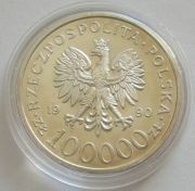 Polen 100000 Zlotych 1990 10 Jahre Solidarnosc