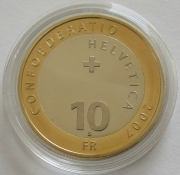 Switzerland 10 Franken 2007 Wildlife Alpine Ibex Proof