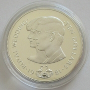 Bahamas 10 Dollars 1981 Royal Wedding Silver