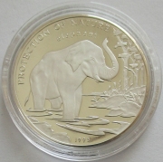 Laos 50 Kip 1993 Wildlife Elephant Silver