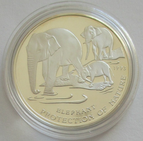 Cambodia 20 Riels 1993 Wildlife Elephant Silver